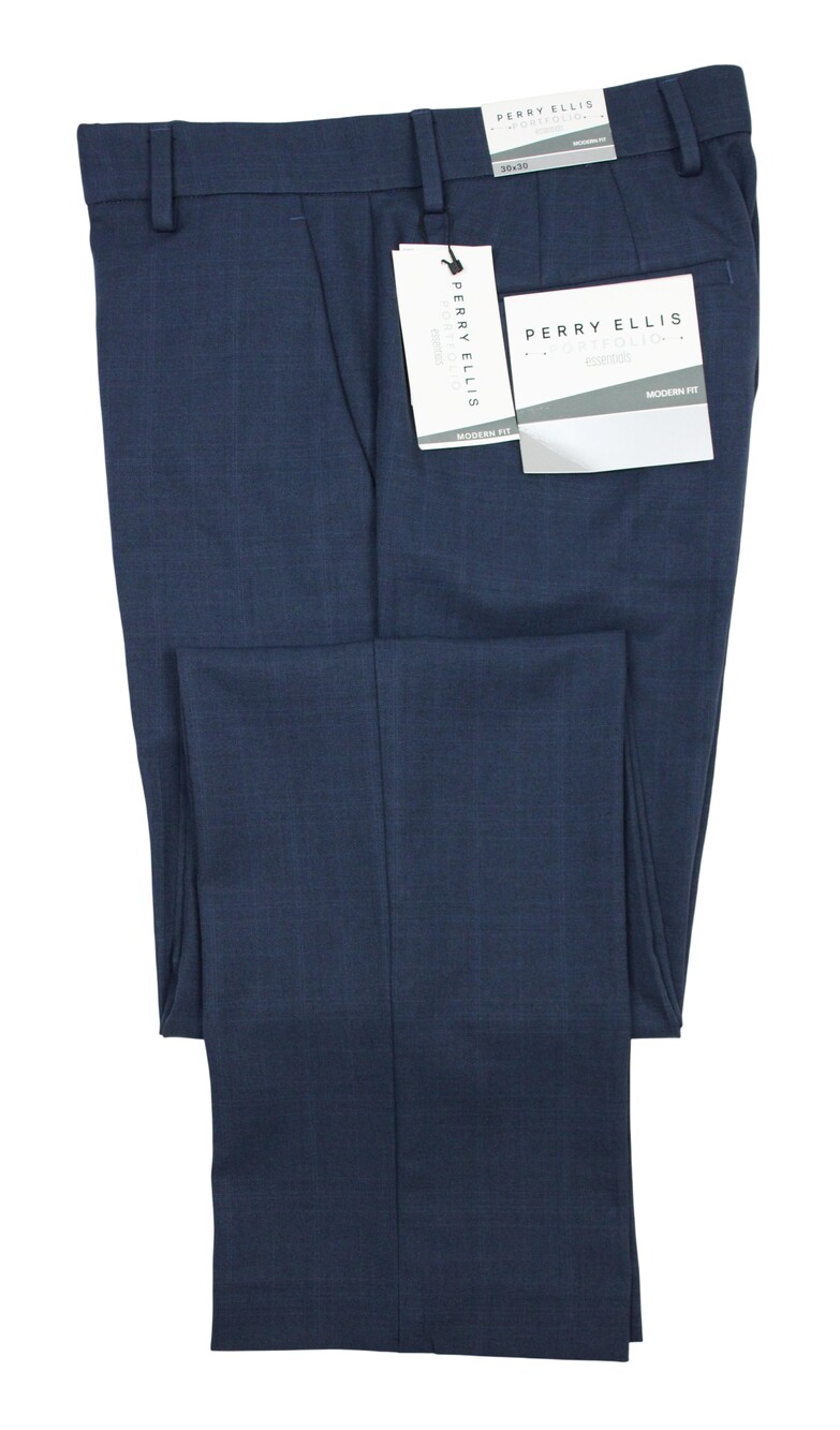 Perry Ellis Portfolio Essentials Pants Mens 30x30 Mood Indigo Modern Fit Stretch